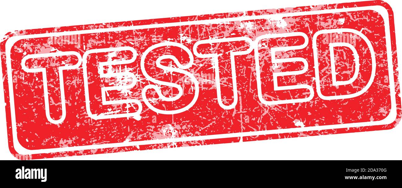 prova immagine vettoriale del francobollo in gomma rossa Illustrazione Vettoriale