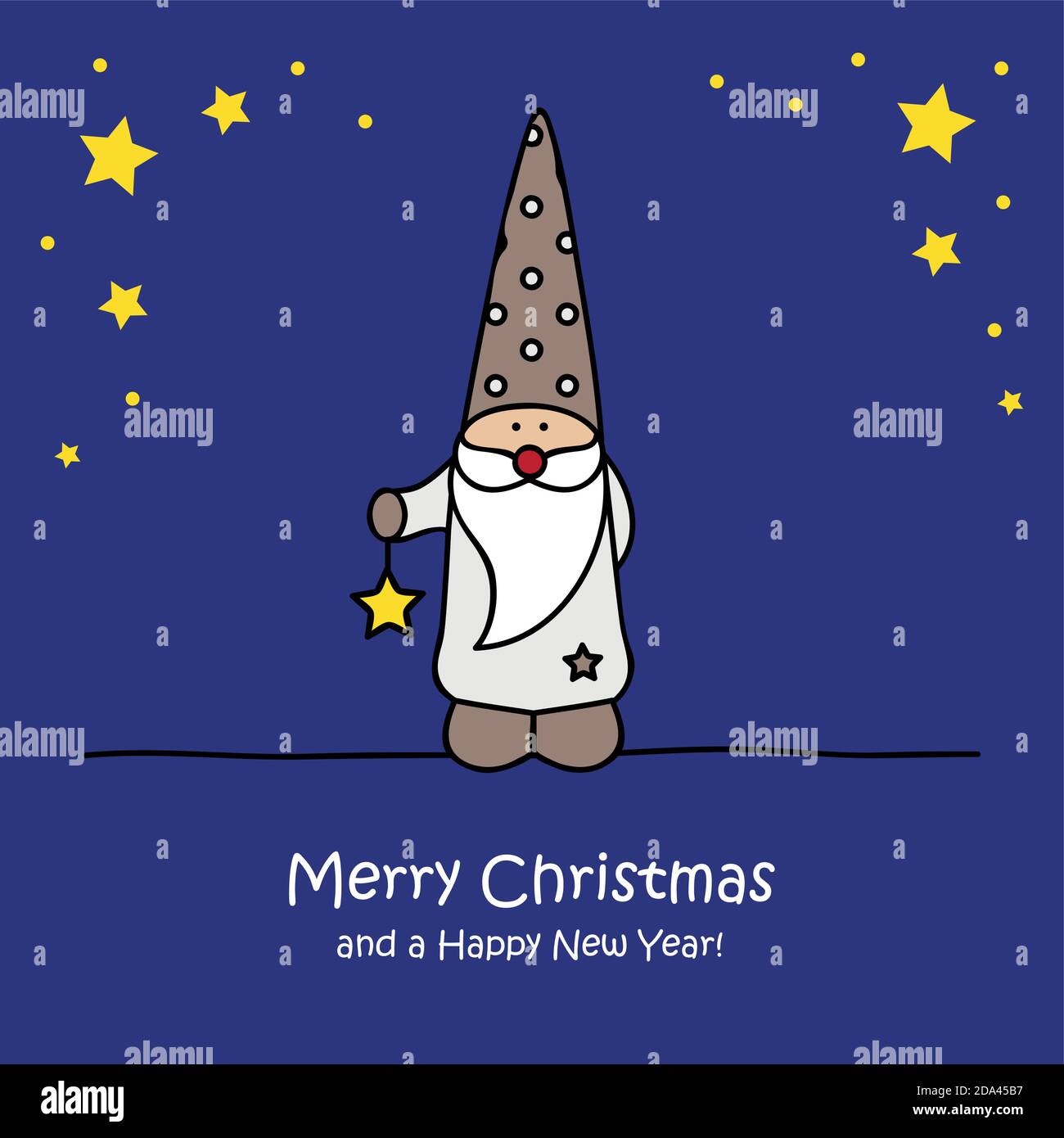 Carino nana di natale con stelle di natale cartoon illustrazione vettoriale EPS10 Illustrazione Vettoriale