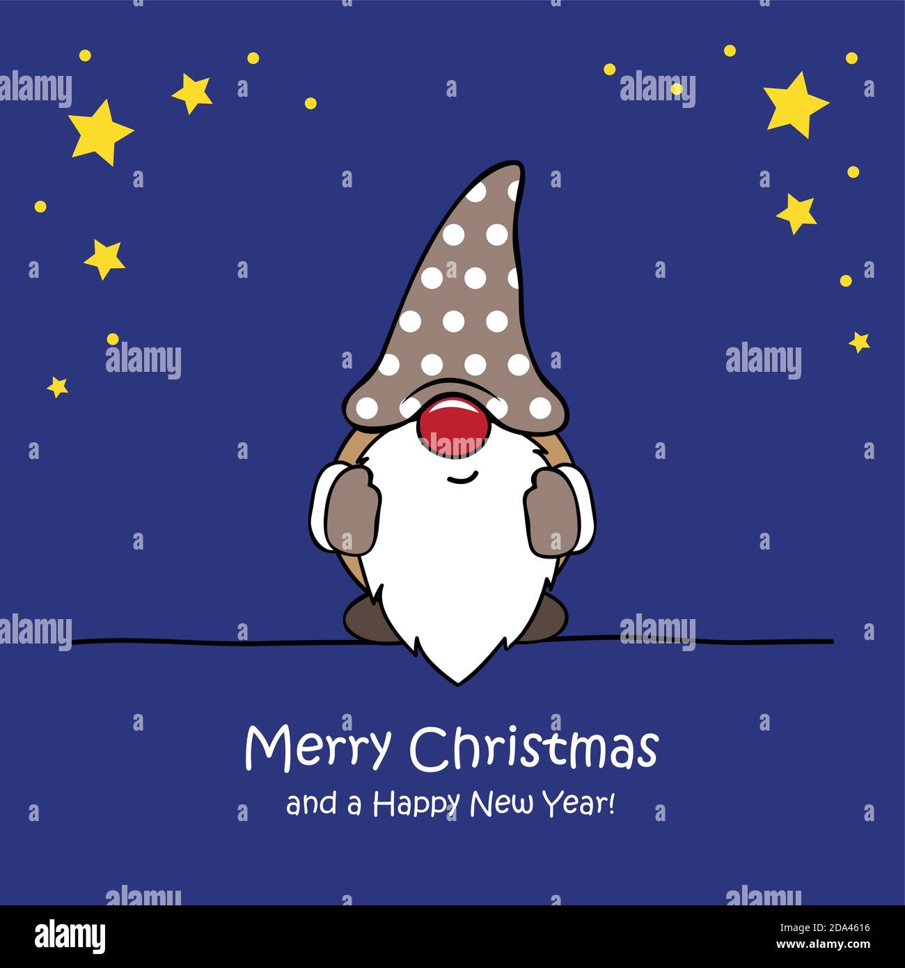 Carino nana di natale con stelle di natale cartoon illustrazione vettoriale EPS10 Illustrazione Vettoriale