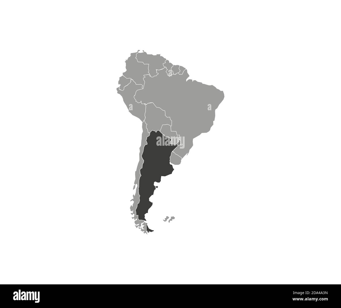 Argentina sul vettore mappa Sud America. Illustrazione vettoriale. Illustrazione Vettoriale