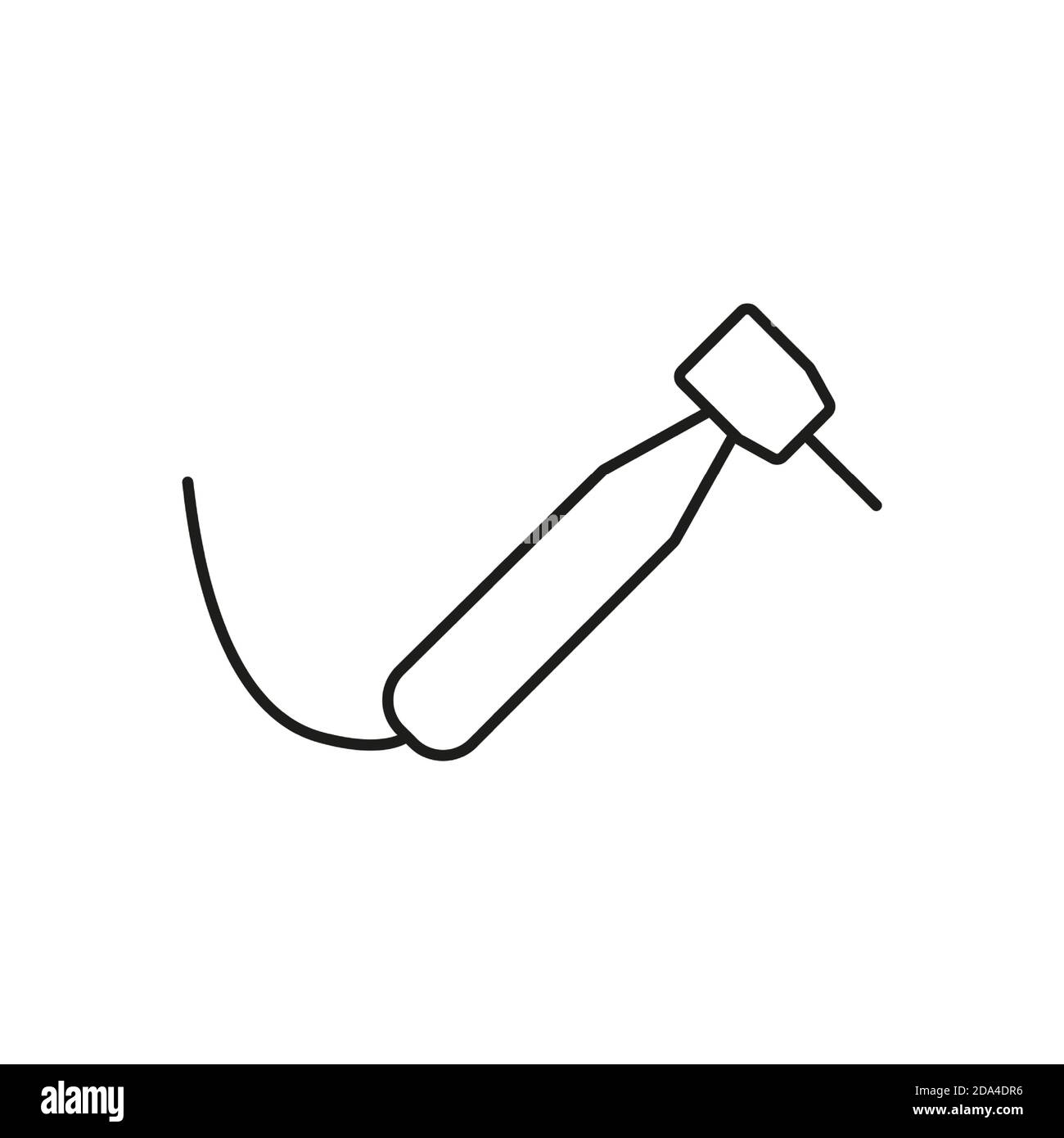 icona dentale drill elemento di odontoiatria icona per il concetto mobile e le applicazioni web. L'icona di trapano dentale a linea sottile può essere utilizzata per il web e la mobilità. Icona Premium Illustrazione Vettoriale