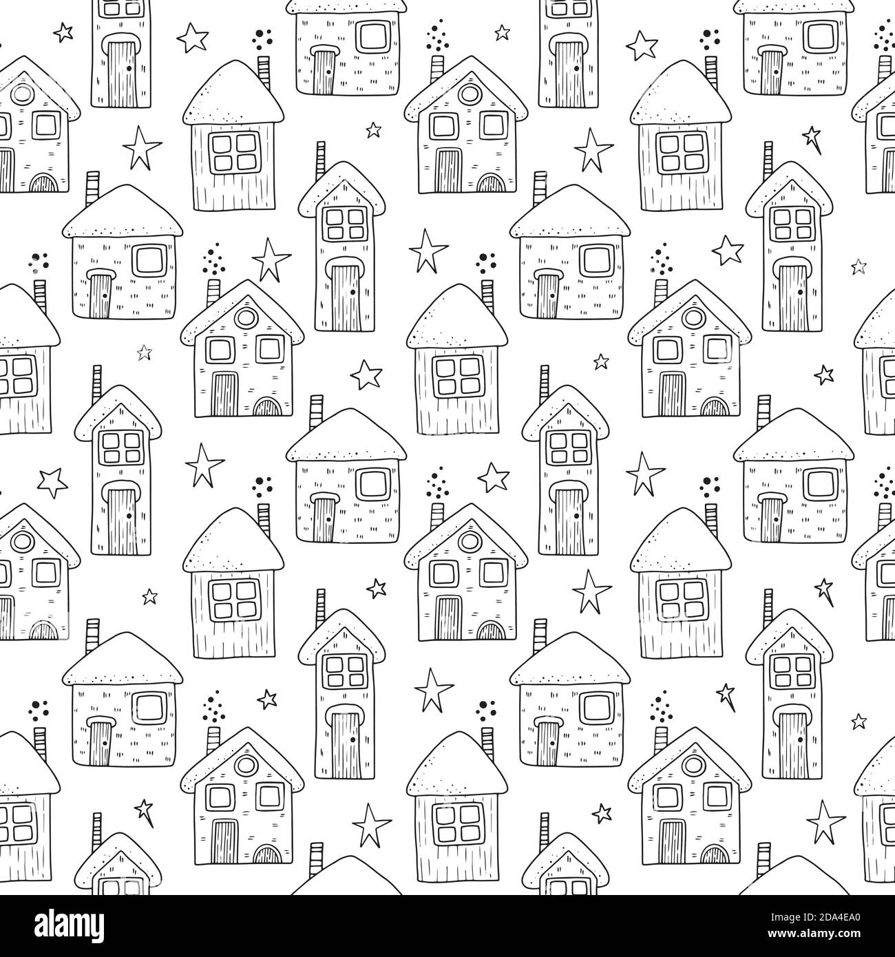 Biscotti di Natale che cuoci modello senza giunture. Illustrazione vettoriale del disegno manuale Illustrazione Vettoriale