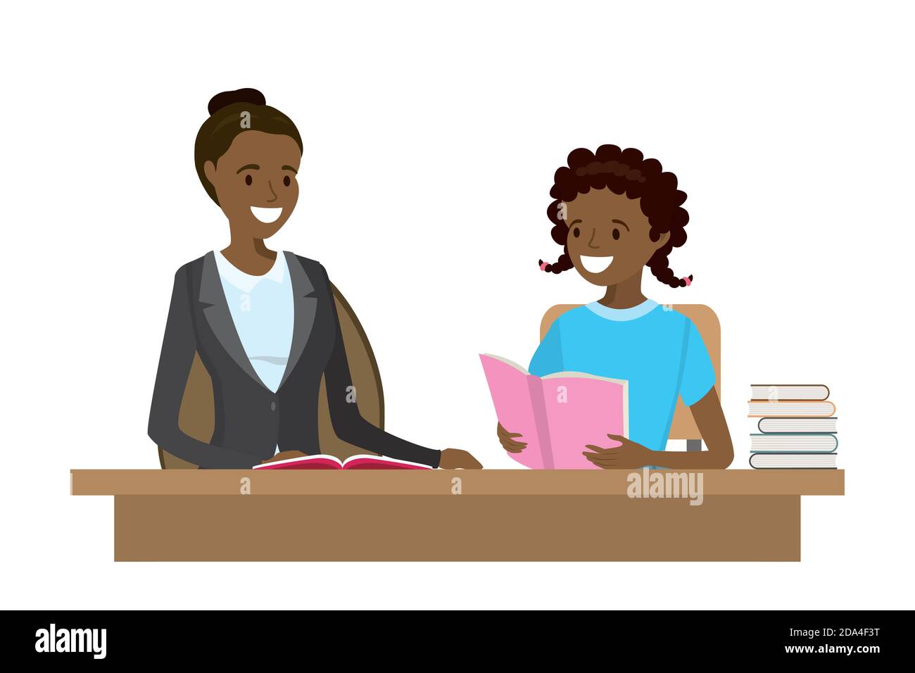 Insegnante African american Woman, Illustrazione Vettoriale