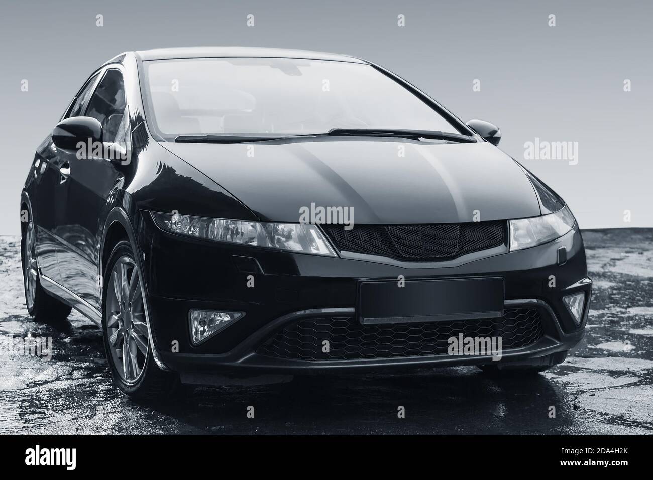 Nero moderne auto al di fuori di close-up Foto Stock