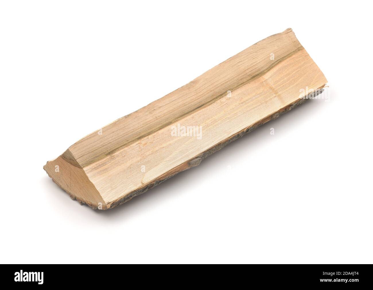 Singolo pezzo di legna da ardere isolato su bianco Foto Stock
