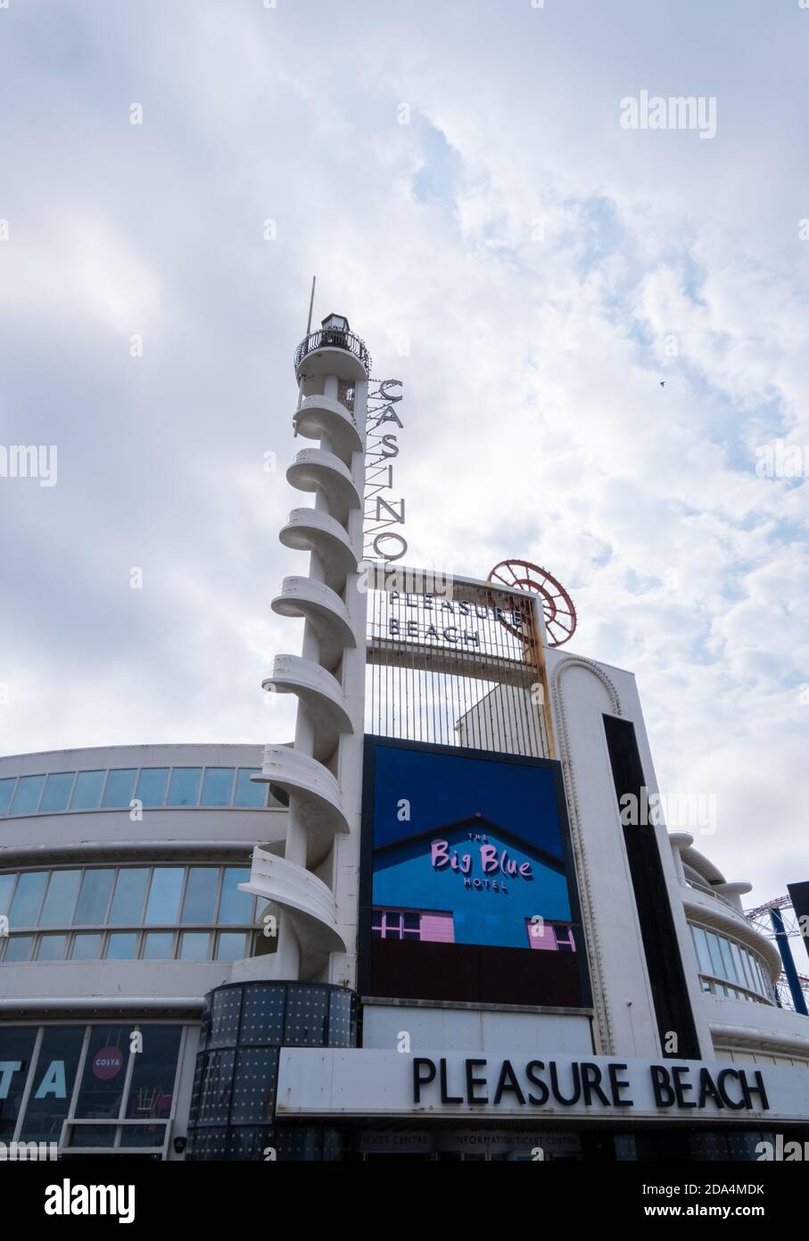 Ingresso alla Pleasure Beach a Blackpool 2020 agosto Foto Stock