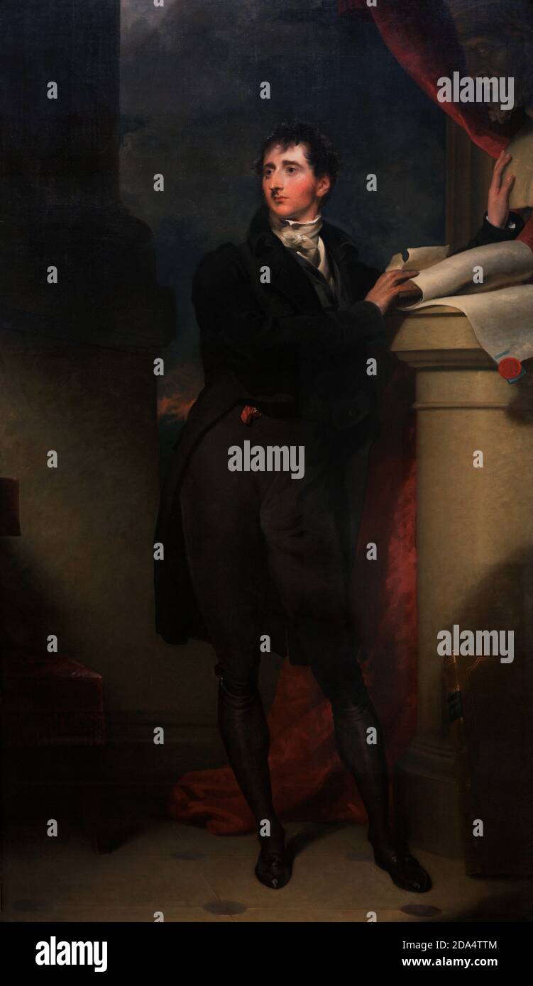 Sir Francis Burdett, 5° Baronet (1770-1844). Politico riformista inglese. Ritratto di Sir Thomas Lawrence (1769-1830). Olio su tela (250,2 x 143,5 cm), c.1793. National Portrait Gallery. Londra, Inghilterra, Regno Unito. Foto Stock