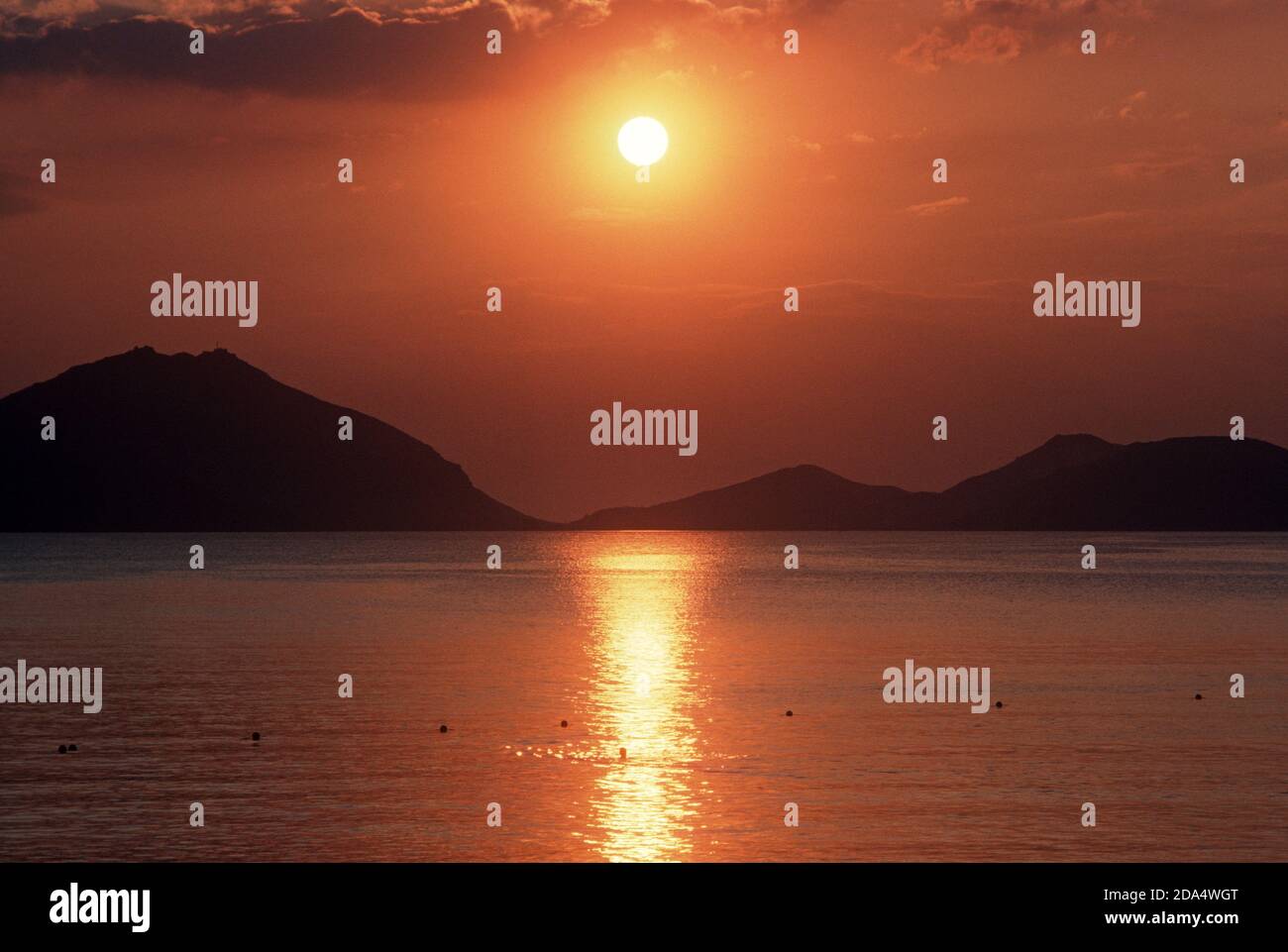 Causeway Bay al tramonto, Hong Kong, anni 80 Foto Stock