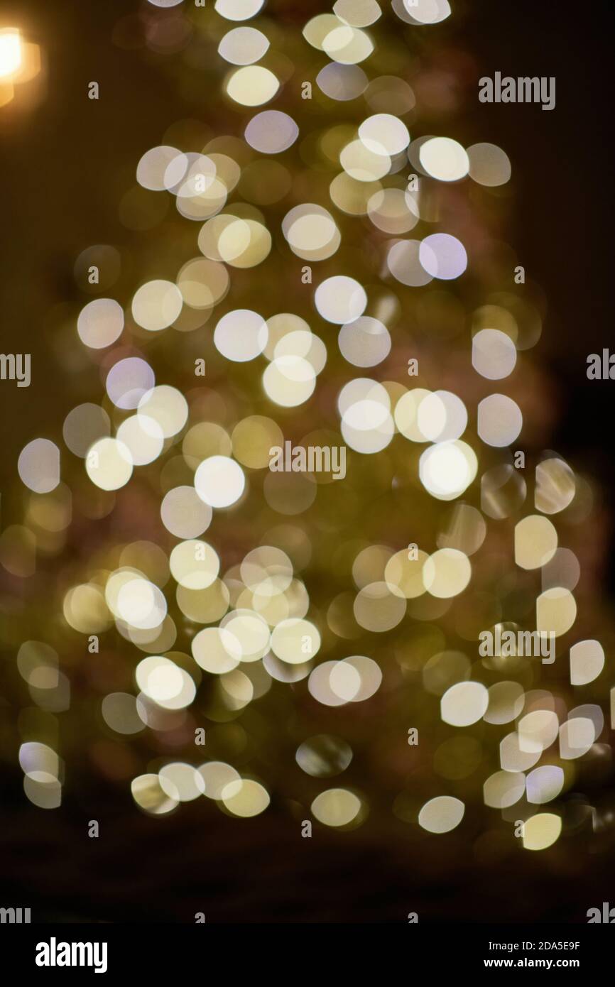 Albero di Natale decorazione sfocato sfocato sfondo Foto Stock