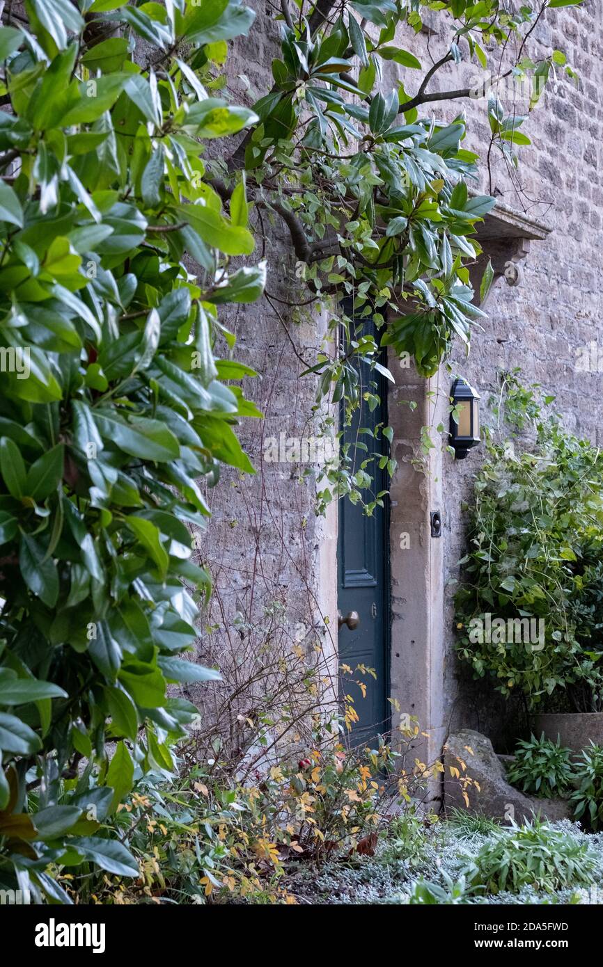 Caratteristiche case storiche nel villaggio rurale Somerset di Mells, Somerset UK Foto Stock