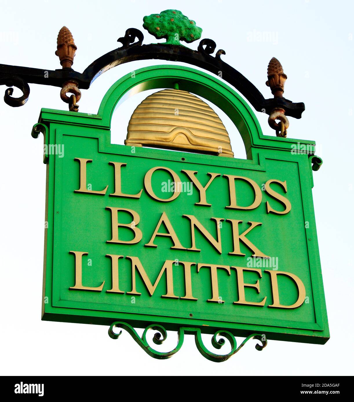 Lloyds Bank Sign, originale, 18 ° secolo, Bury St. Edmunds, Suffolk, Inghilterra Foto Stock