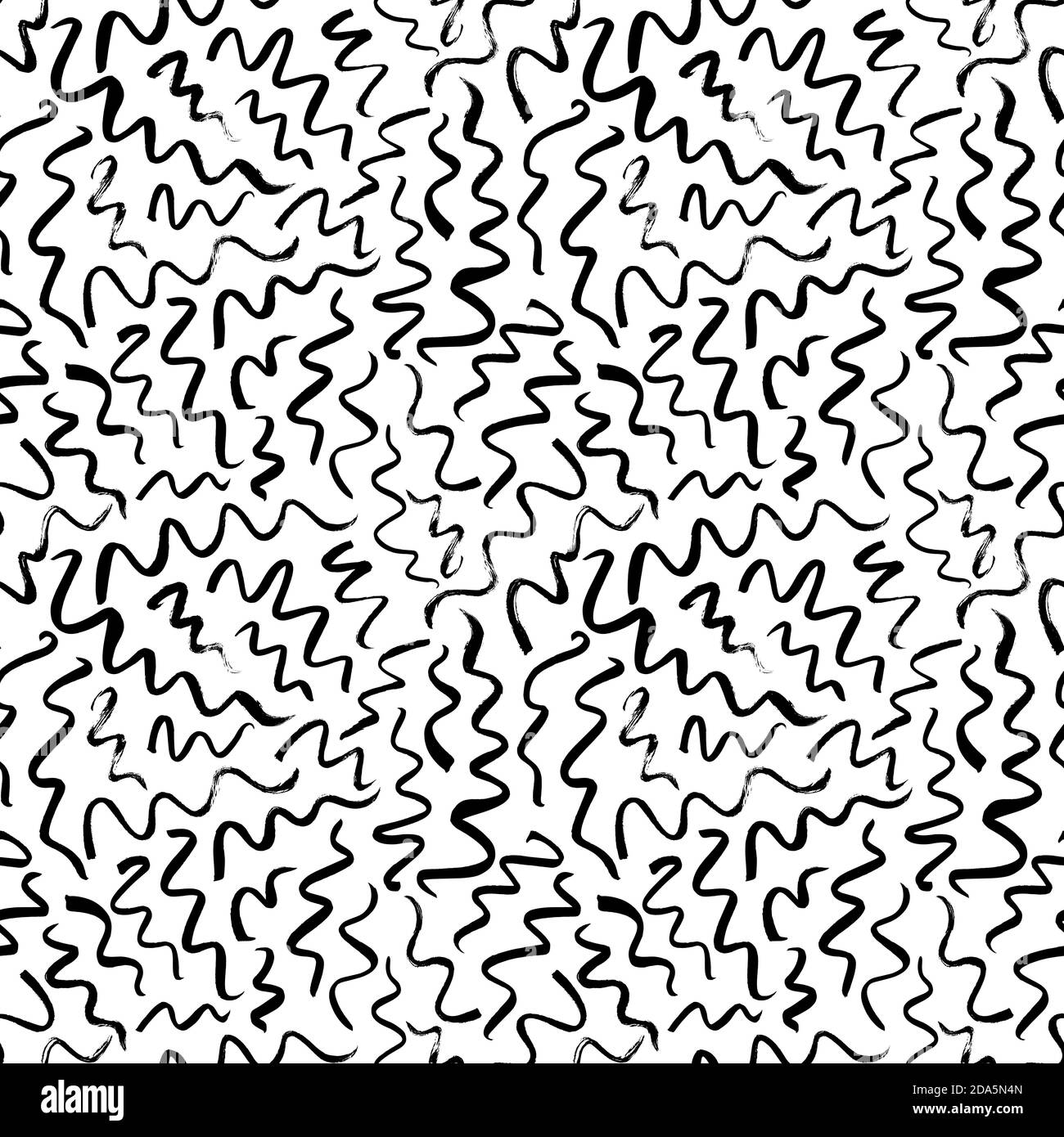 Tratti del pennello ondulati e roteati motivo senza cuciture Illustrazione Vettoriale