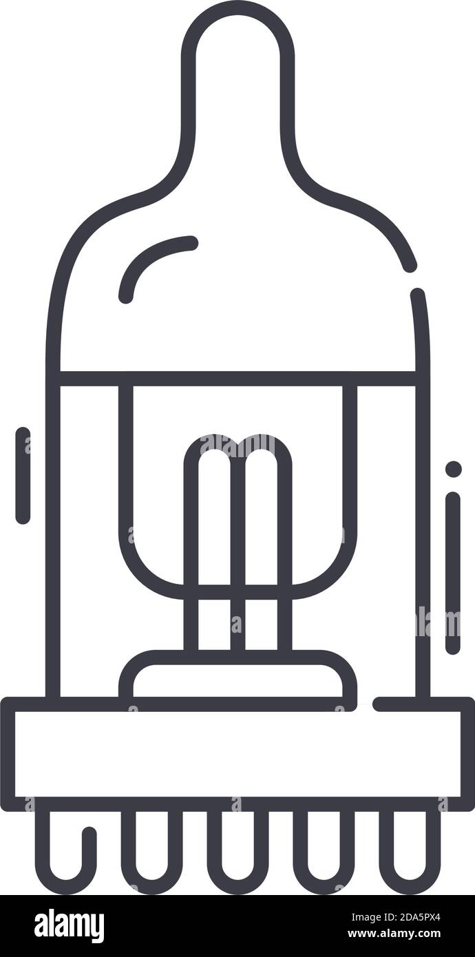 Icona tubo Acorn, illustrazione isolata lineare, vettore di linea sottile, segno di disegno web, simbolo di concetto di contorno con tratto modificabile su sfondo bianco. Illustrazione Vettoriale