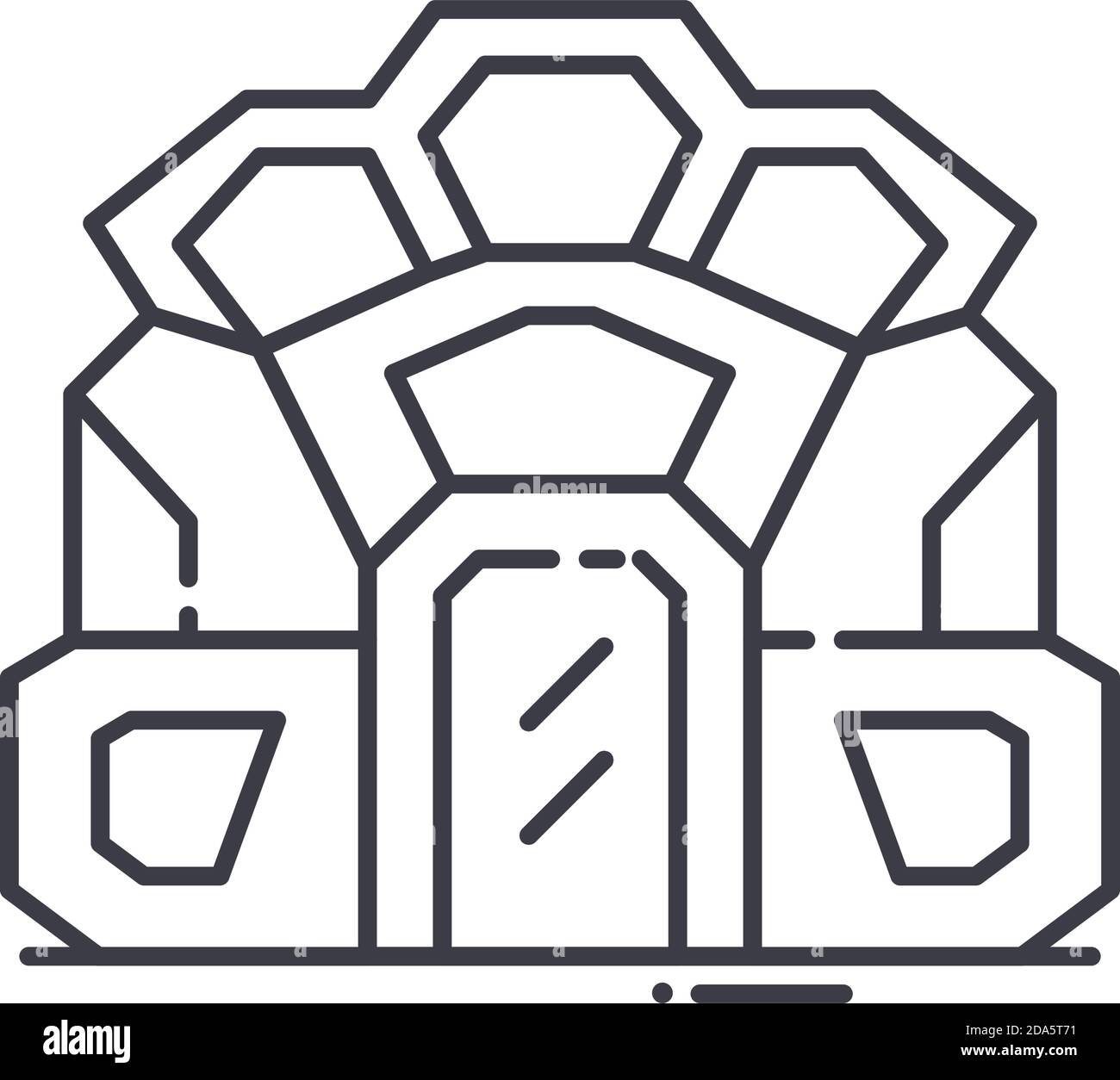 Icona di costruzione Acnient, illustrazione isolata lineare, vettore di linea sottile, segno di disegno di fotoricettore, simbolo di concetto di contorno con tratto modificabile su bianco Illustrazione Vettoriale Icona di costruzione Acnient, illustrazione isolata lineare, vettore di linea sottile, segno di disegno di fotoricettore, simbolo di concetto di contorno con tratto modificabile su bianco Illustrazione Vettoriale