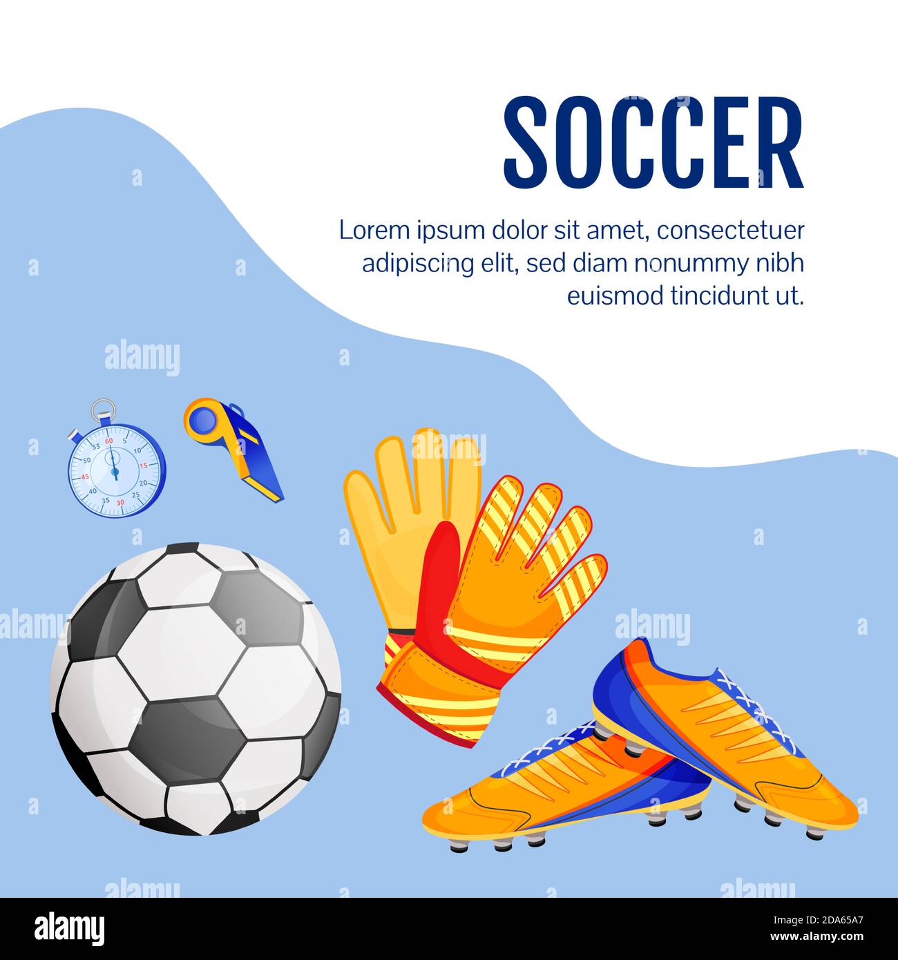 Articoli per il calcio post sui social media mockup Illustrazione Vettoriale