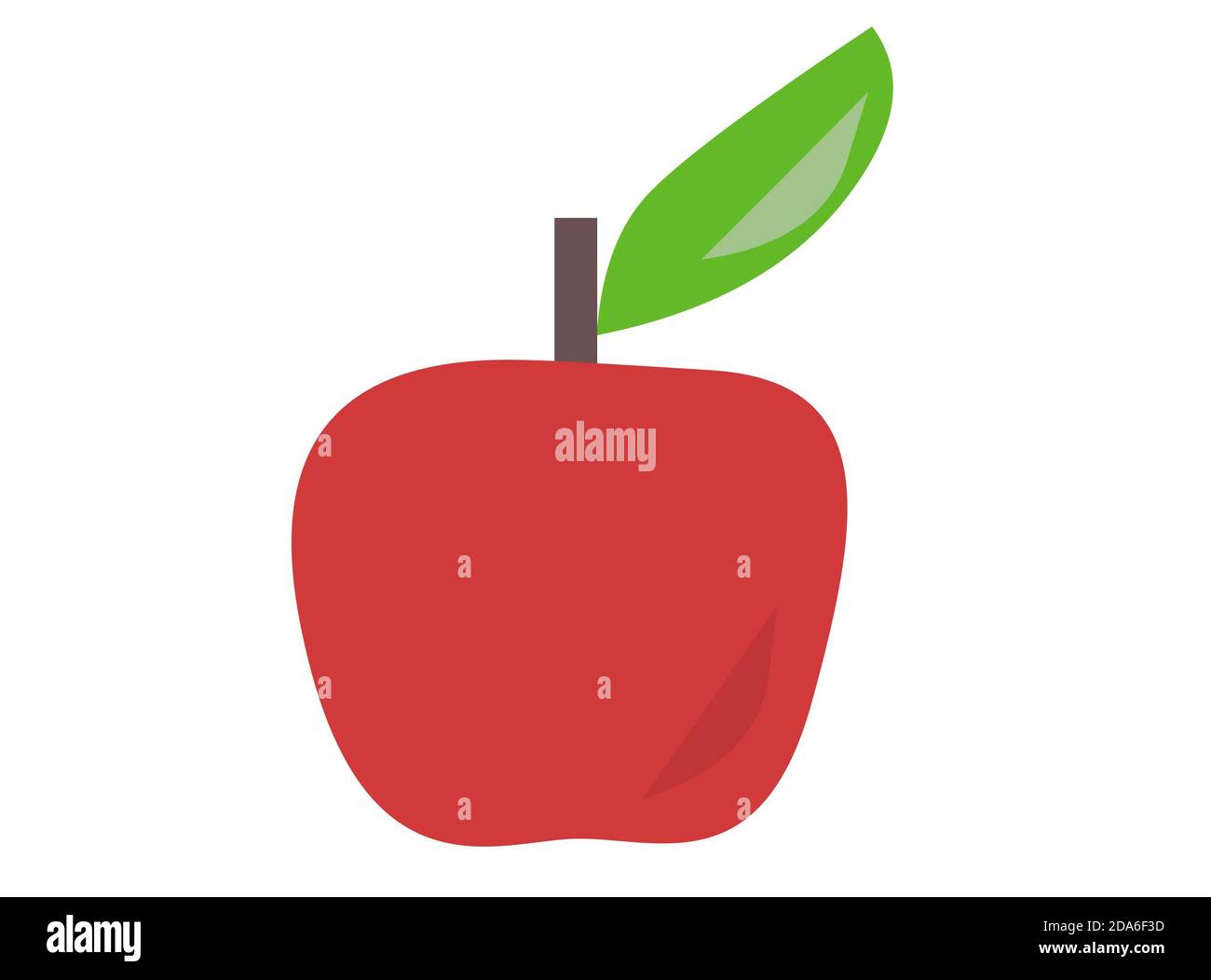 Icona Apple. Logo rosso mela isolato su sfondo bianco. Illustrazione per qualsiasi disegno. Foto Stock