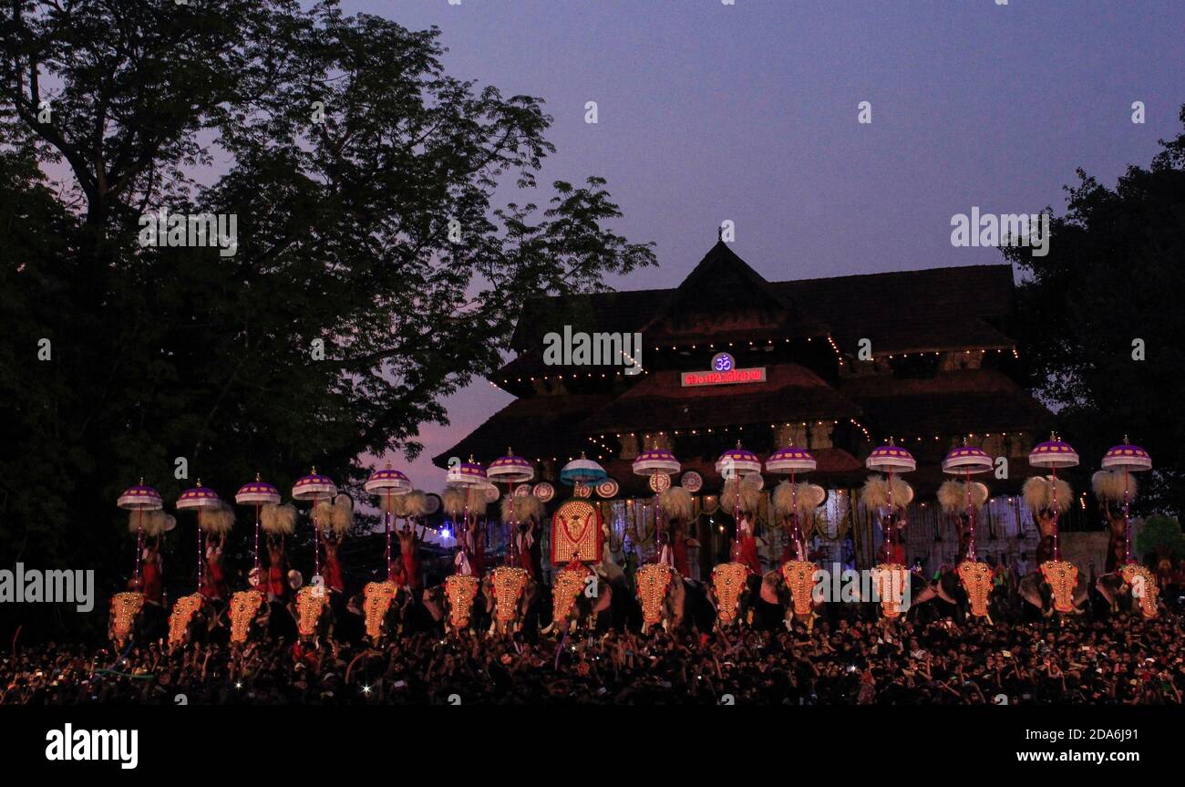 Thrissur pooram festival Foto Stock