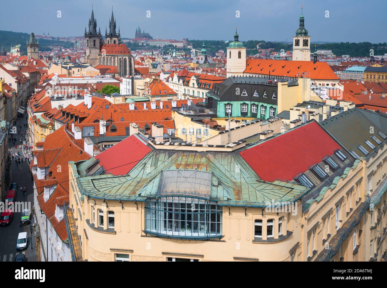 Vista dalla Torre delle polveri, Praga, Repubblica Ceca, Europa Foto Stock