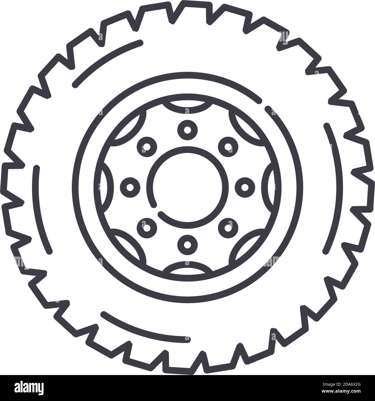 Icona della rotella di allineamento, illustrazione isolata lineare, vettore di linea sottile, segno di disegno di fotoricettore, simbolo di concetto di contorno con tratto modificabile su sfondo bianco Illustrazione Vettoriale