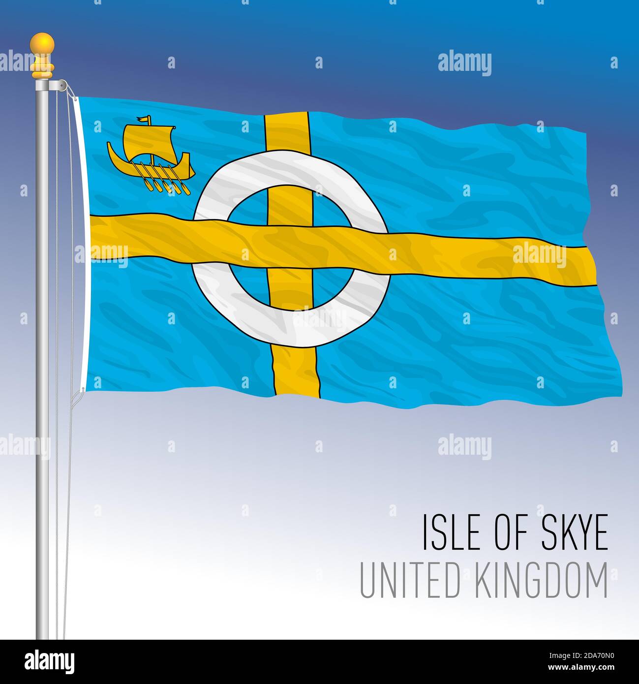 Bandiera ufficiale dell'isola di Skye, Scozia, Regno Unito, illustrazione vettoriale Illustrazione Vettoriale