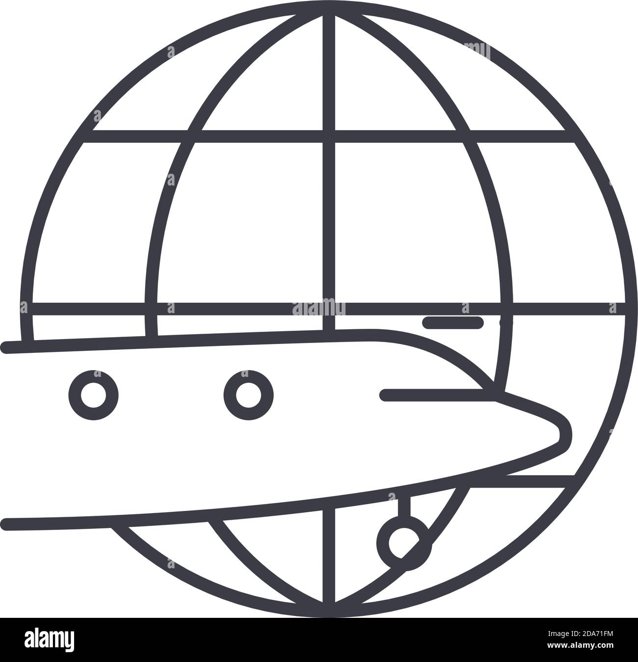 Icona di erogazione dell'aria, illustrazione isolata lineare, vettore di linea sottile, segno di disegno web, simbolo di concetto di contorno con tratto modificabile su sfondo bianco. Illustrazione Vettoriale