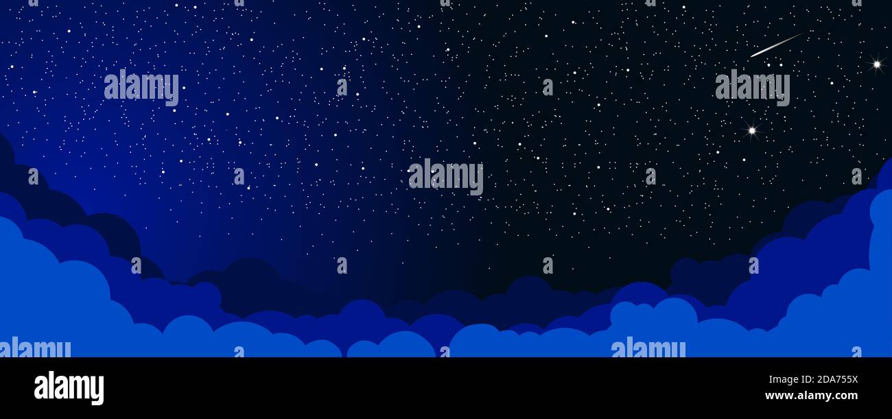 Cielo nuvoloso di notte Immagini Vettoriali Stock - Alamy