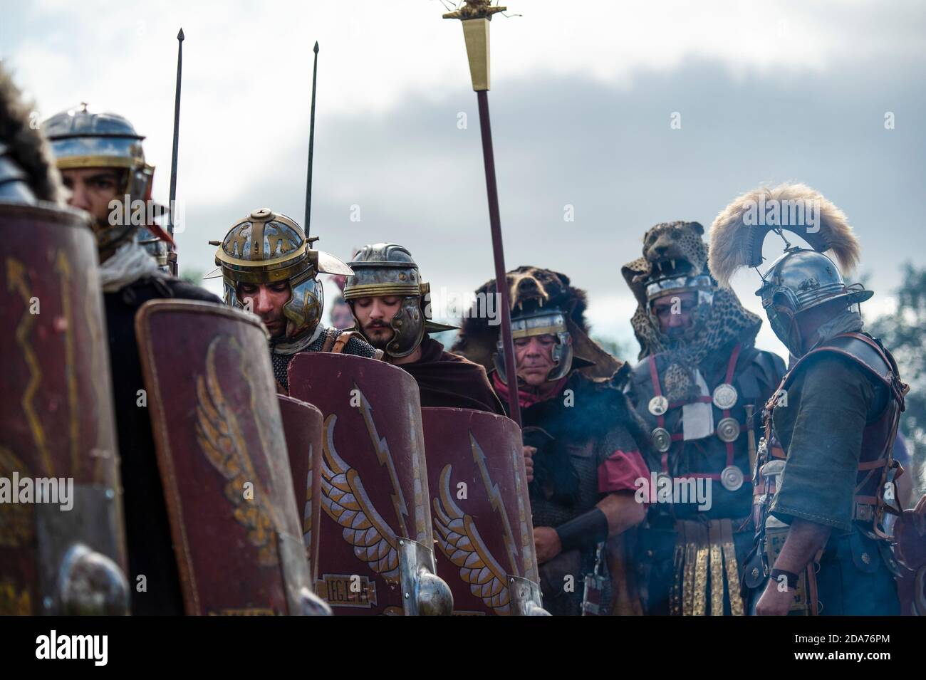Parete di Adriano Live! - Il grande soldato romano evento. Birdoswald, Cumbria, 5 settembre 2015. Foto Stock