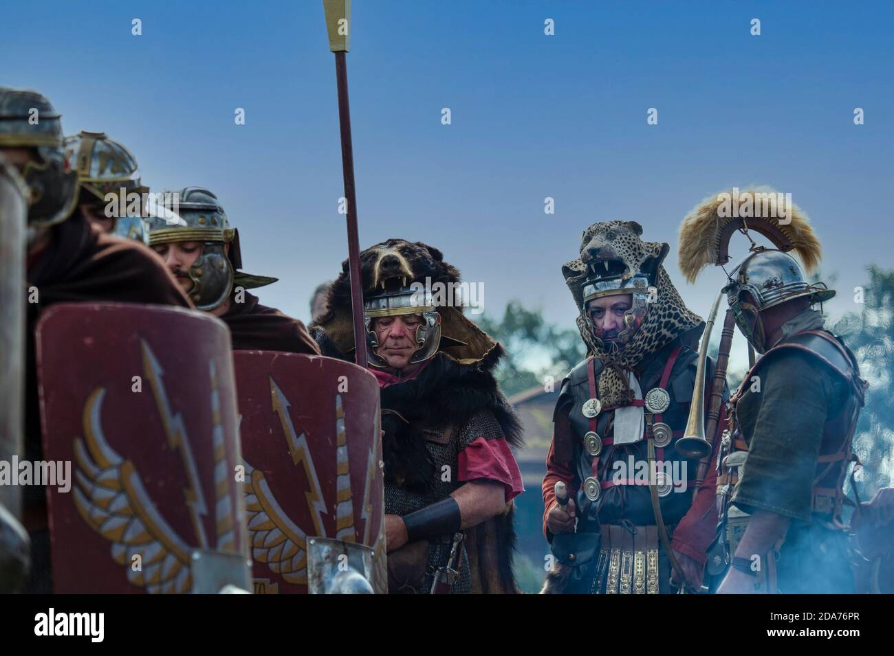 Parete di Adriano Live! - Il grande soldato romano evento. Birdoswald, Cumbria, 5 settembre 2015. Foto Stock