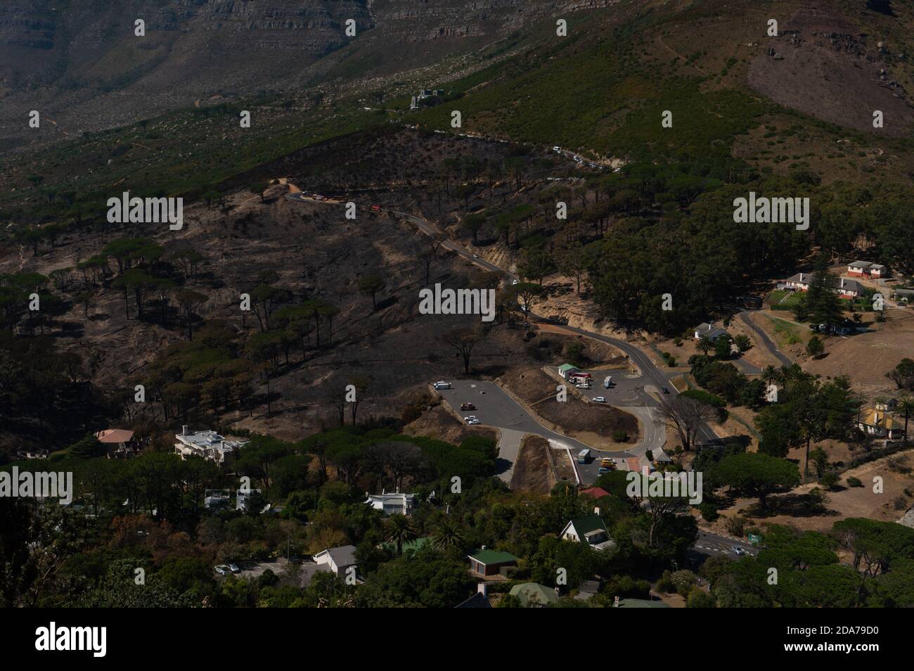 Vista di Città del Capo dopo i catastrofici 2020 incendi boschivi Foto Stock
