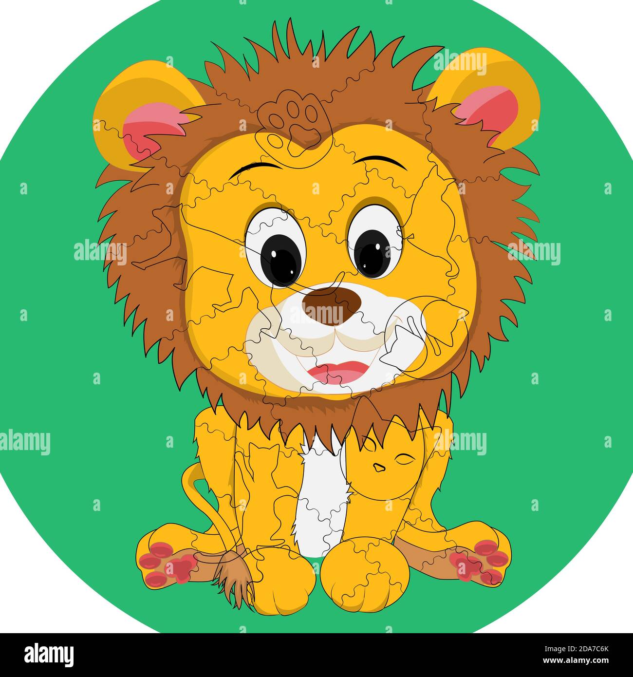 Un puzzle per bambini con sagome di gatti. Illustrazione Vettoriale