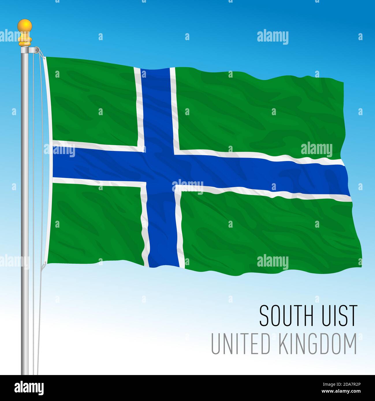 Bandiera ufficiale del Sud Uist, Regno Unito, illustrazione vettoriale Illustrazione Vettoriale