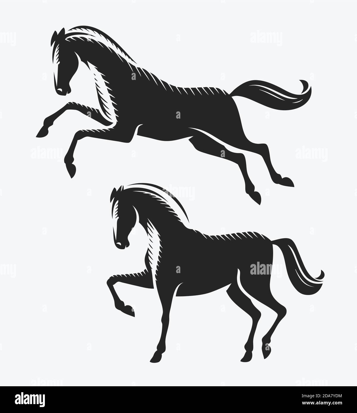 Simbolo cavallo. Illustrazione vettoriale di animali, cavalli da corsa Illustrazione Vettoriale