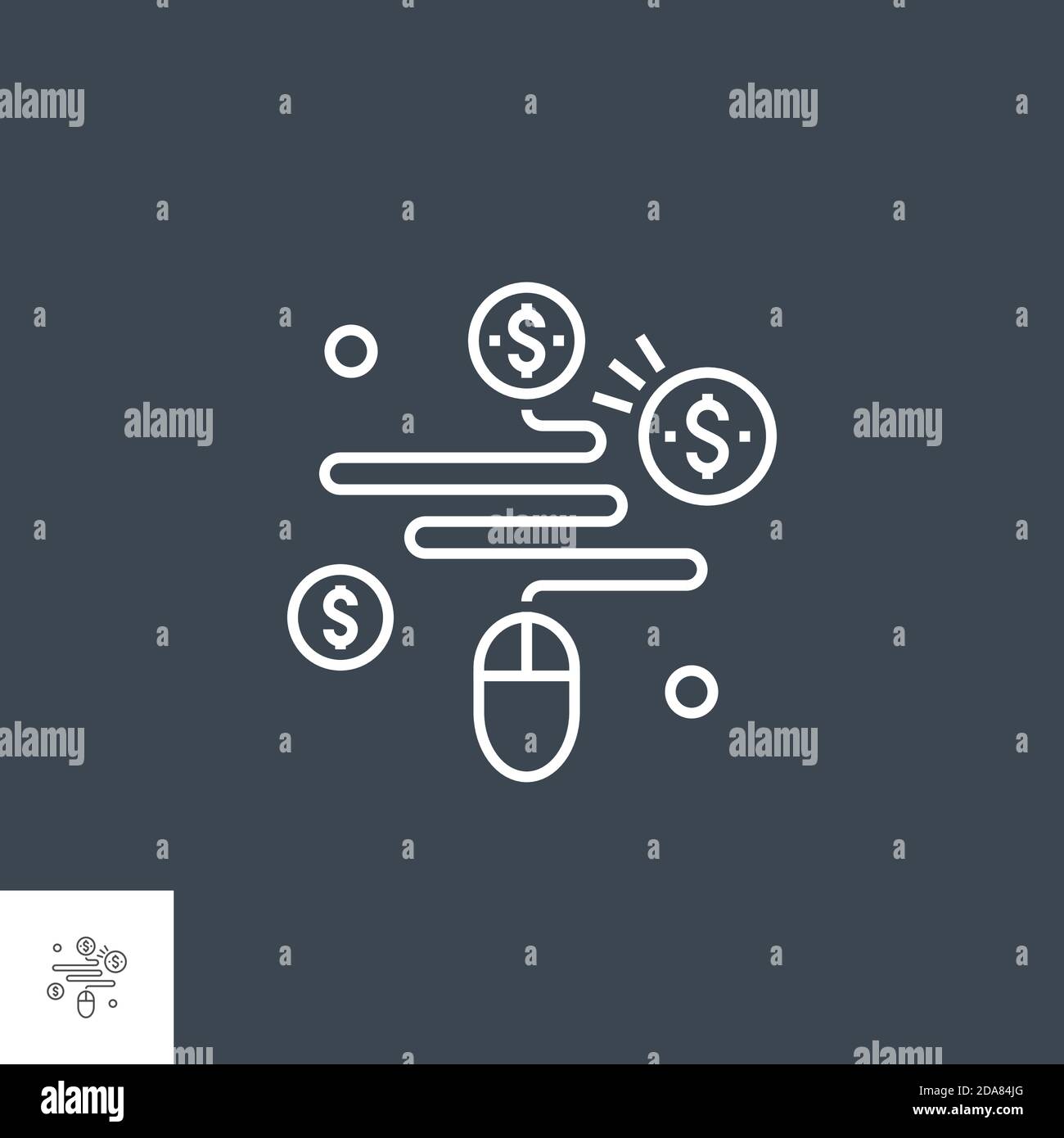 Icona linea pay-per-click Illustrazione Vettoriale