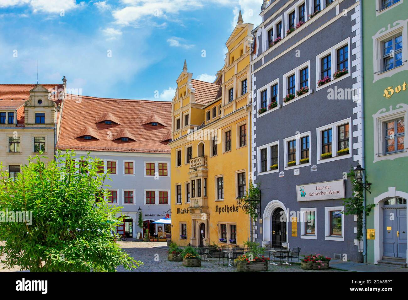 Piazza del mercato, Meissen, Sassonia, Germania, Europa Foto Stock