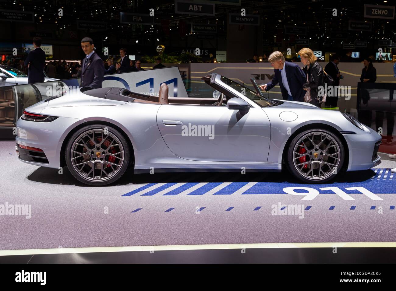 Porsche 911 Carrera S cabriolet al Salone Internazionale dell'automobile di Ginevra. Ginevra, Svizzera - 6 marzo 2019. Foto Stock