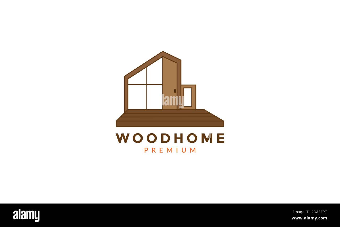 casa moderna architettura legno minimalista logo vettore icona illustrazione design Illustrazione Vettoriale