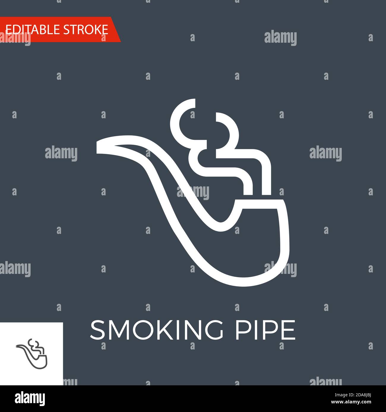 Icona Smoking Pipe Thin Line Vector. Illustrazione Vettoriale