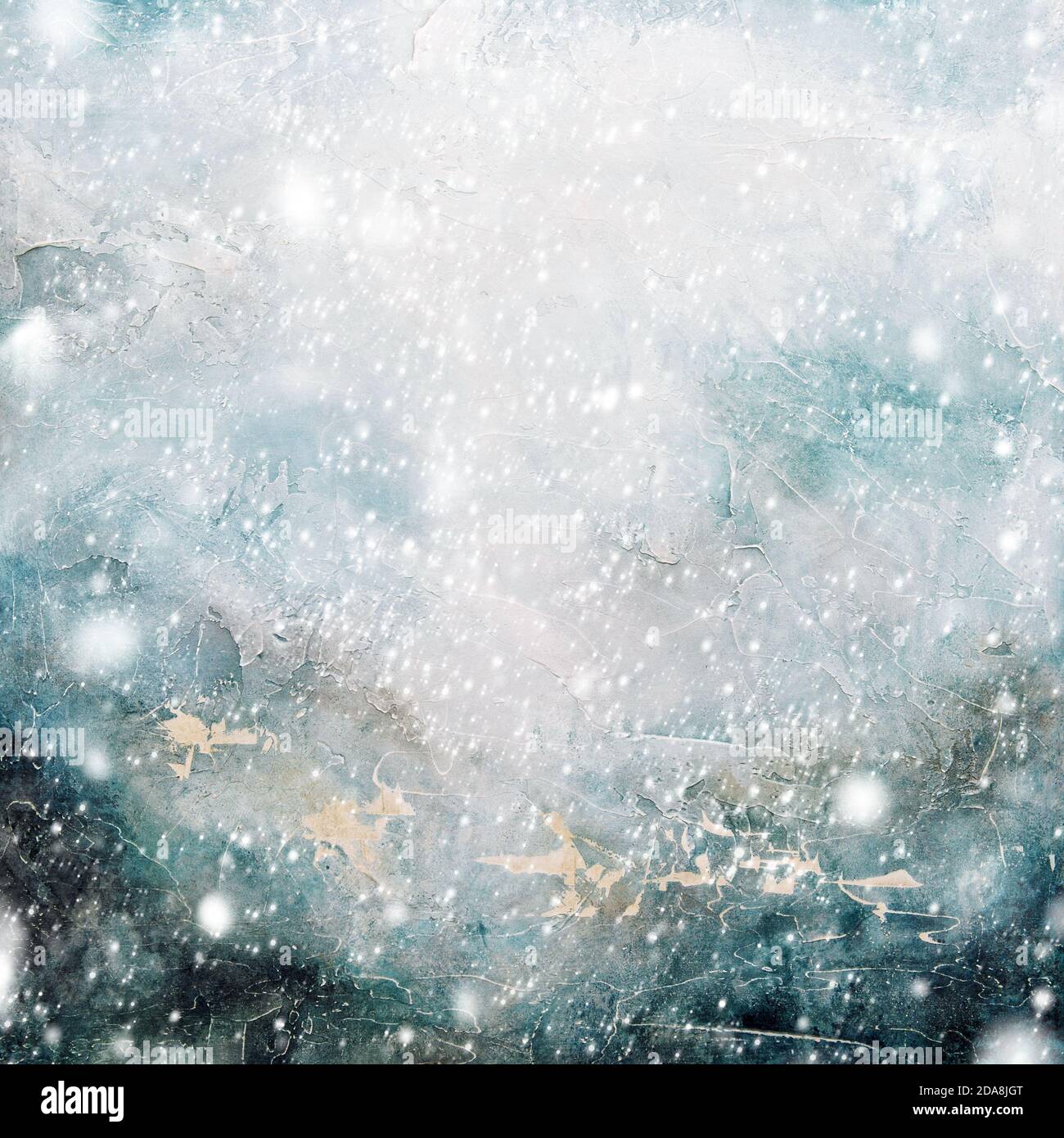 Fondo acrilico astratto con effetto neve Foto Stock