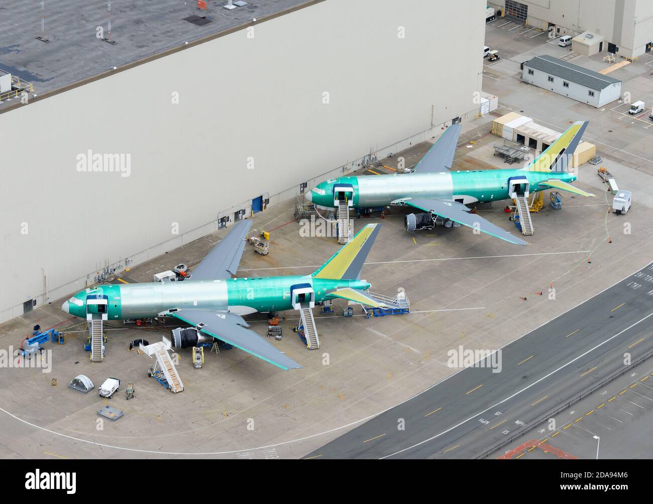 USAF Boeing KC-46 Pegasus a Everett / Paine campo che passa attraverso gli adattamenti strutturali come richiesto dalle forze aeree degli Stati Uniti. Aereo di rifornimento. Foto Stock