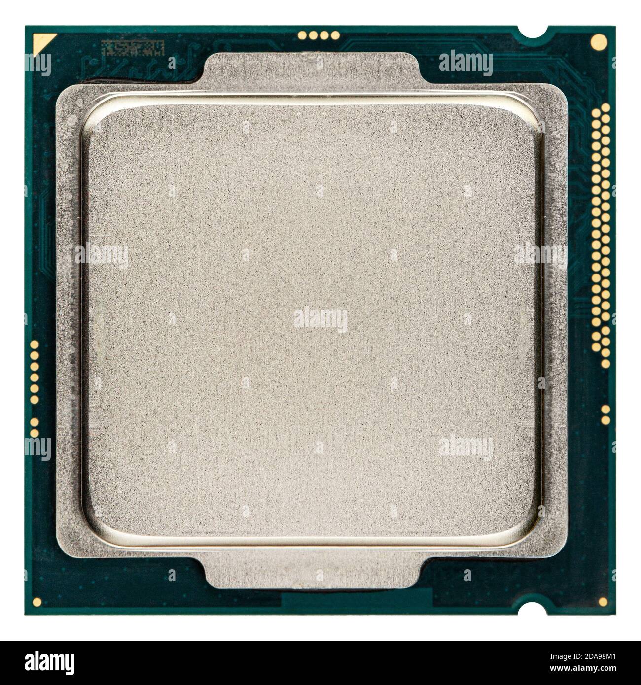 Microchip CPU (Central Processing Unit), isolato su sfondo bianco Foto Stock