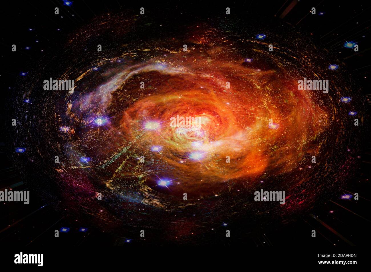 Spirale rossa con foro nero. Elementi di questa immagine forniti dalla NASA Foto Stock