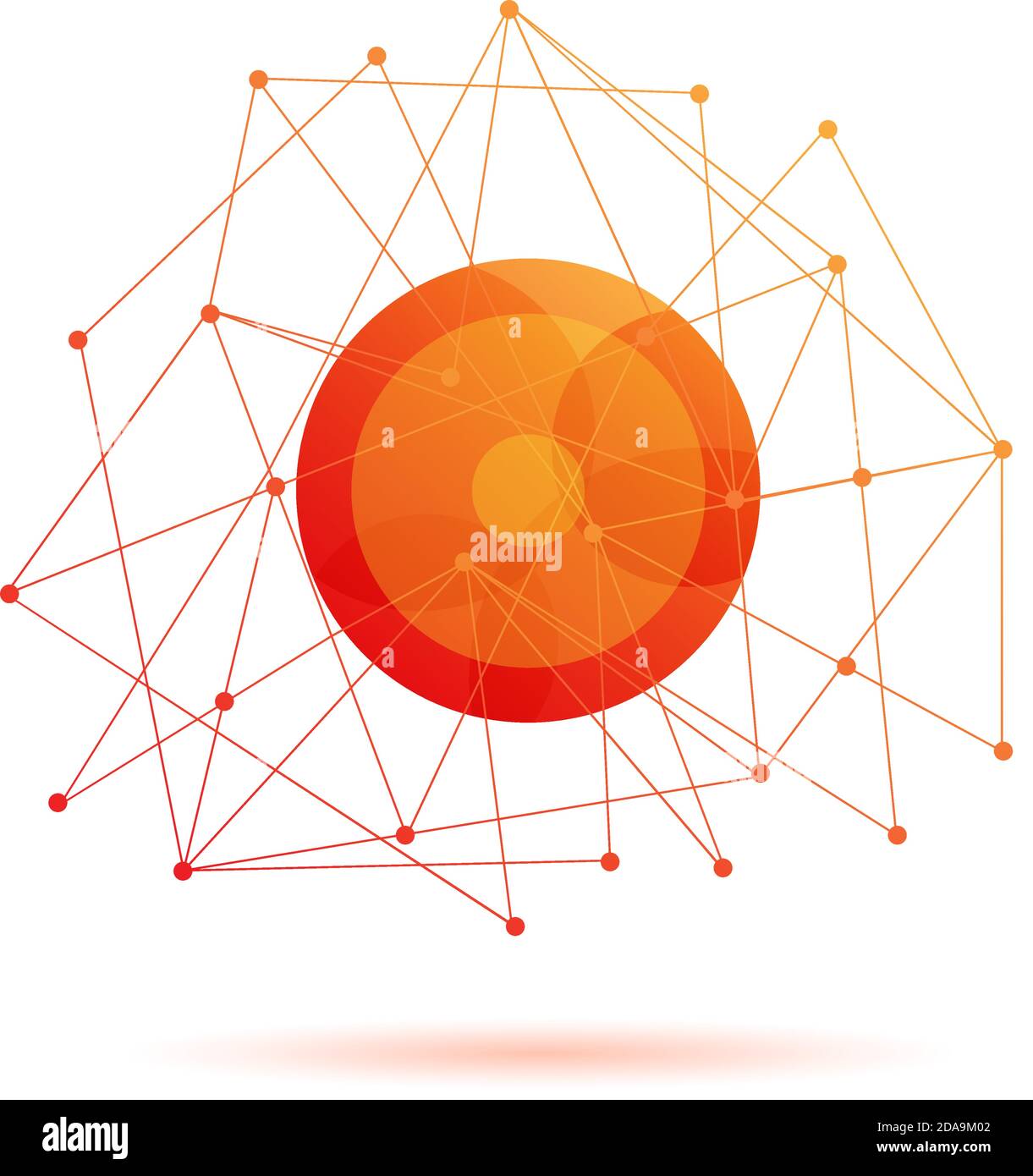 Sfondo arancione delle connessioni astratte Illustrazione Vettoriale