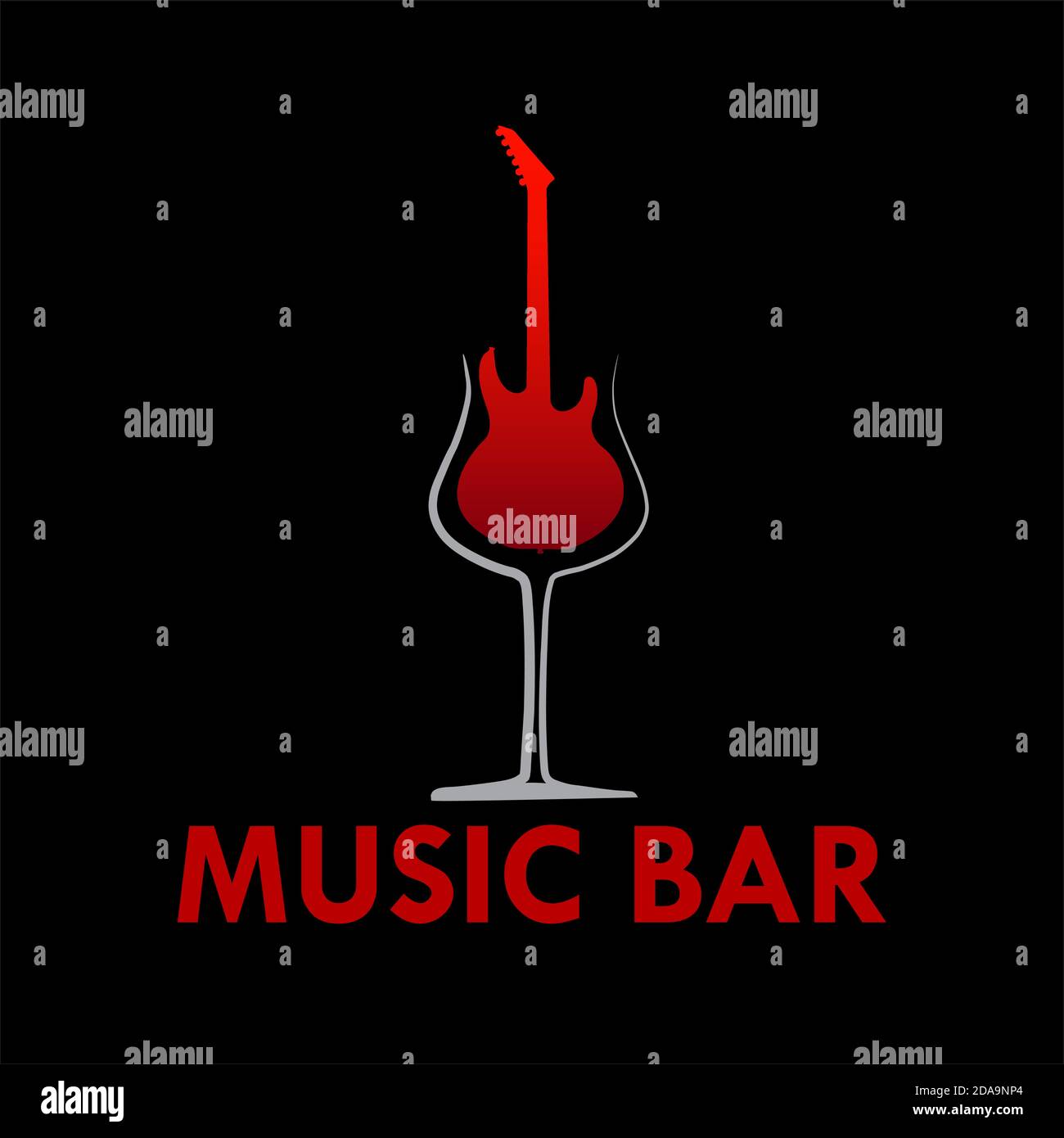 vector segno musica wine bar Illustrazione Vettoriale