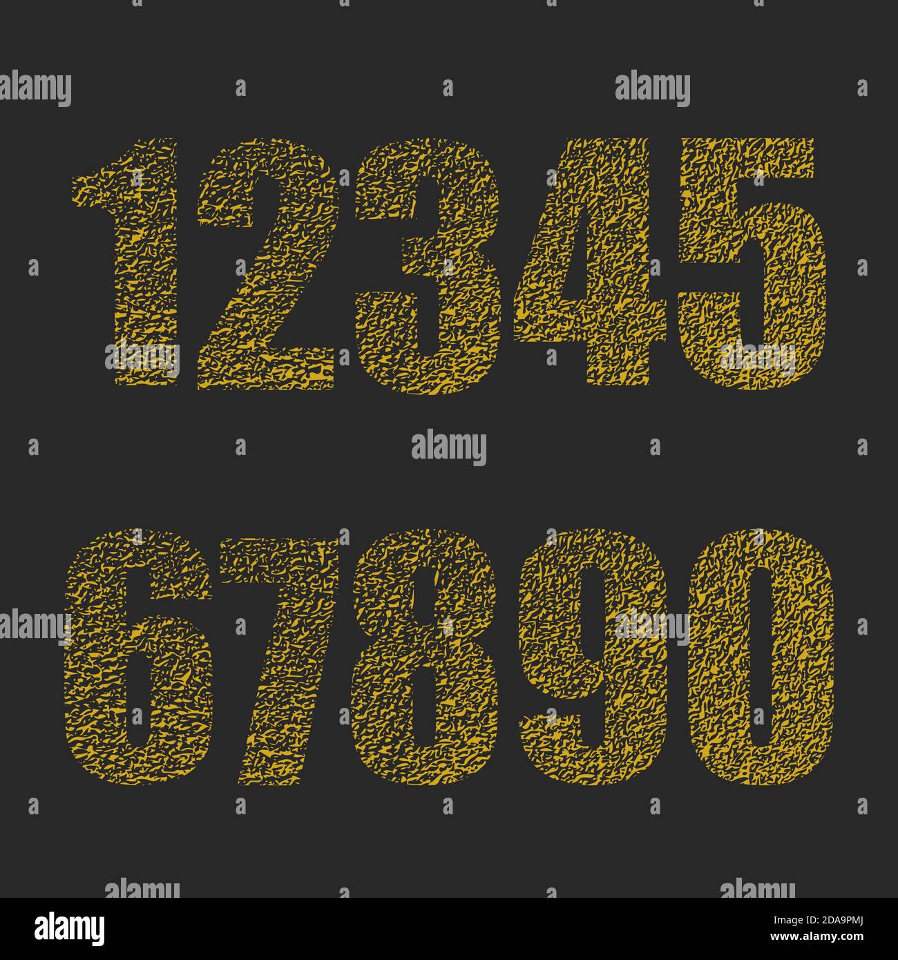 Set di icone del logo. Numeri simboli silhouette. Lettera stile linea, numeri moderni. Illustrazione Vettoriale