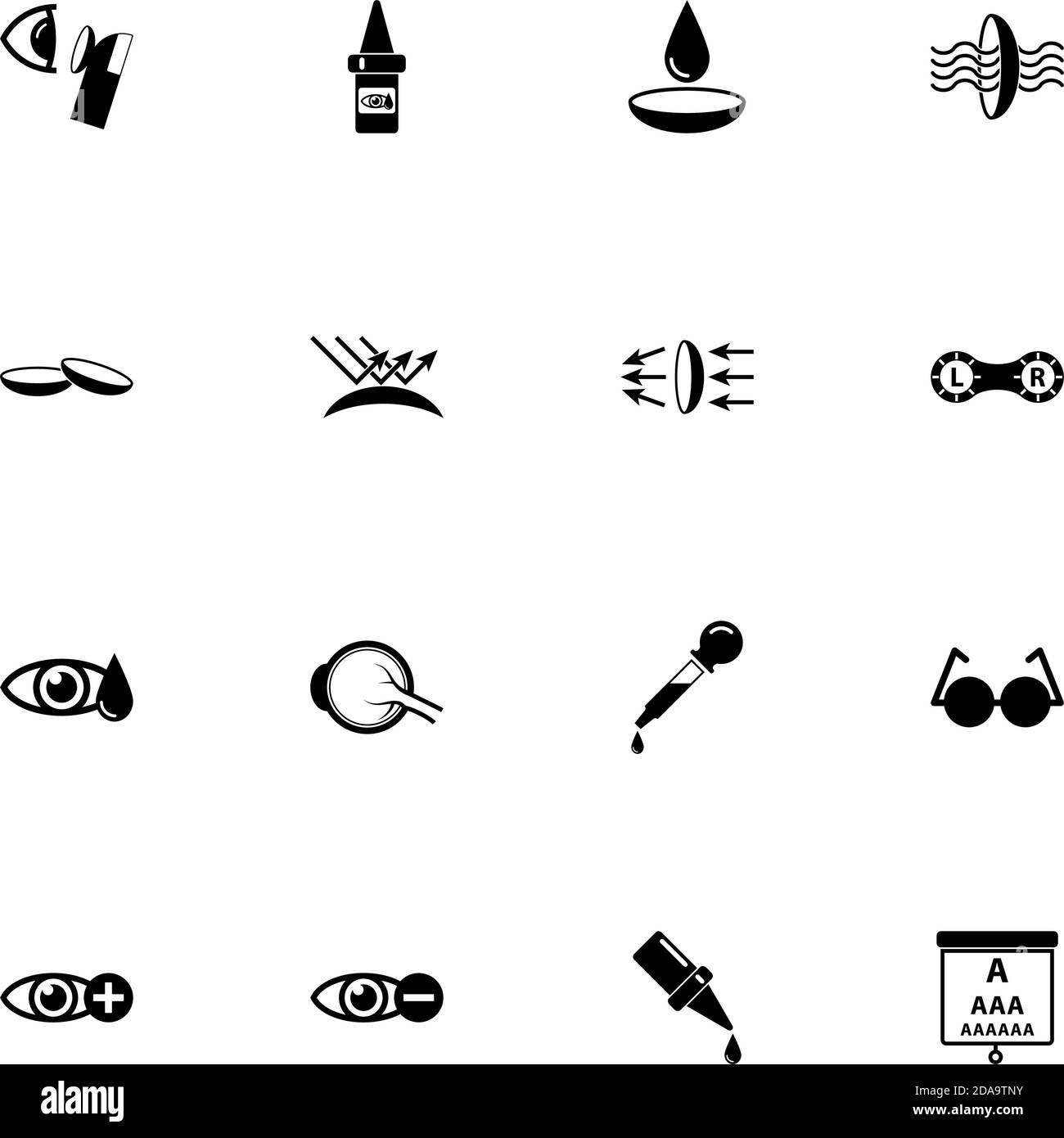 Icona lente oculare - consente di espandere la visualizzazione a qualsiasi dimensione - consente di modificare qualsiasi colore. Perfect Flat Vector contiene icone come cura, pulizia, mano, optometristo, medico, contengono Illustrazione Vettoriale