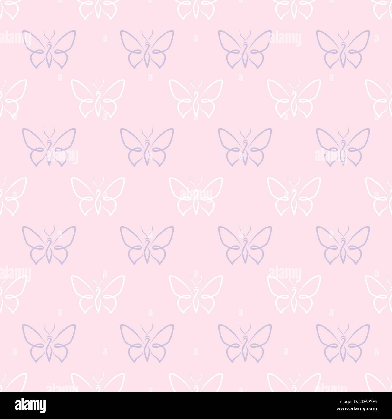 Pastel Butterfly Seamless ripetizione sfondo, semplice vettore farfalla modello. Carino semplice schema a farfalla, sfondo vettoriale. Illustrazione Vettoriale