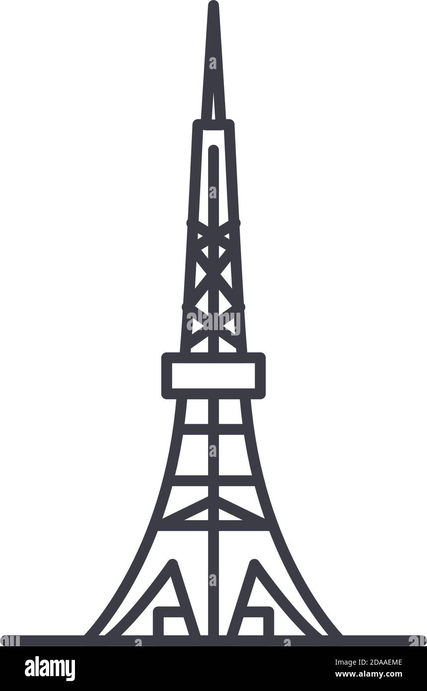 Icona della torre della città asiatica, illustrazione isolata lineare, vettore di linea sottile, segno di disegno web, simbolo del concetto di contorno con tratto modificabile su bianco Illustrazione Vettoriale Icona della torre della città asiatica, illustrazione isolata lineare, vettore di linea sottile, segno di disegno web, simbolo del concetto di contorno con tratto modificabile su bianco Illustrazione Vettoriale