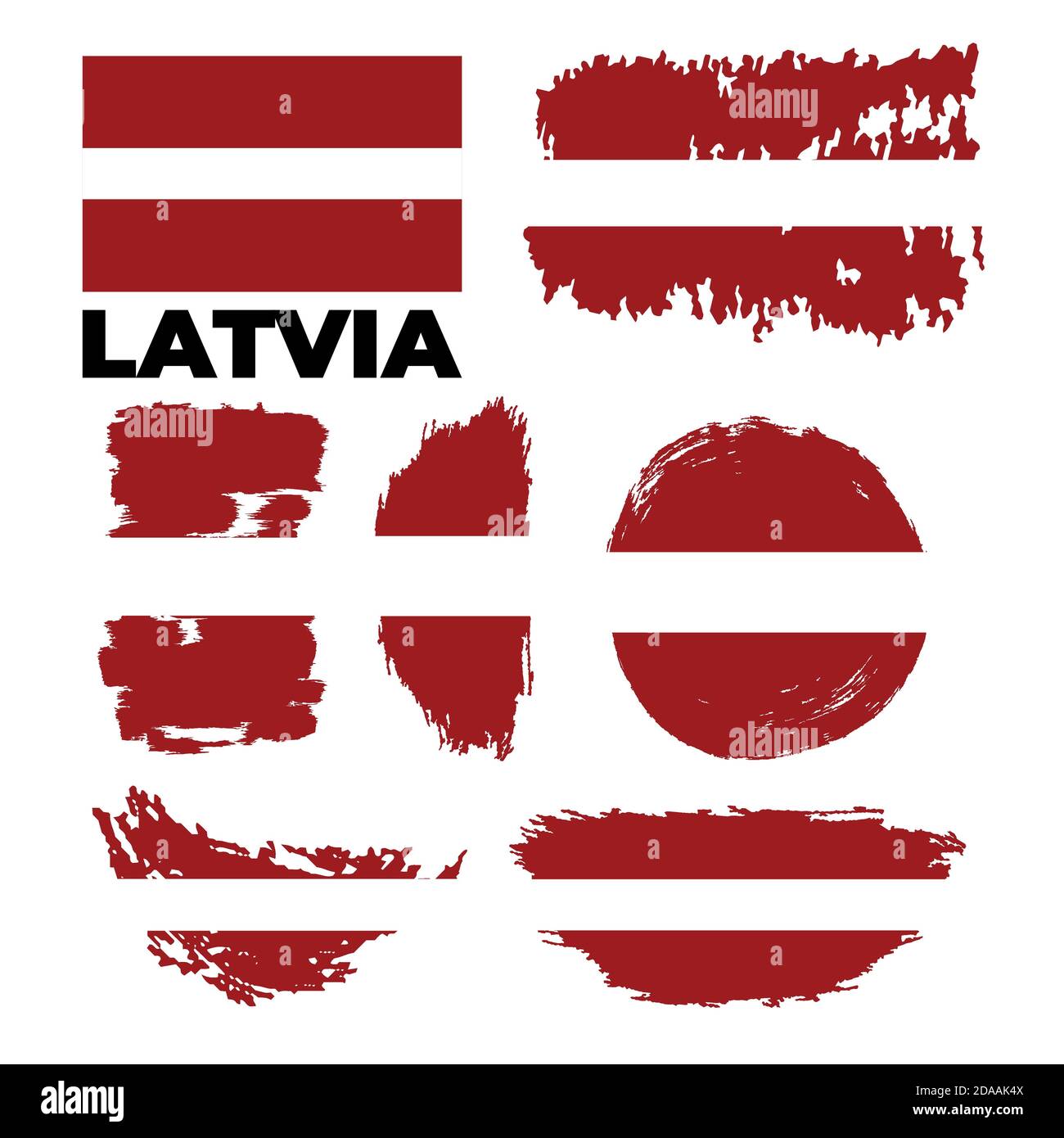 Set di bandiere Grunge Latvia. Illustrazione di stock vettoriale Illustrazione Vettoriale