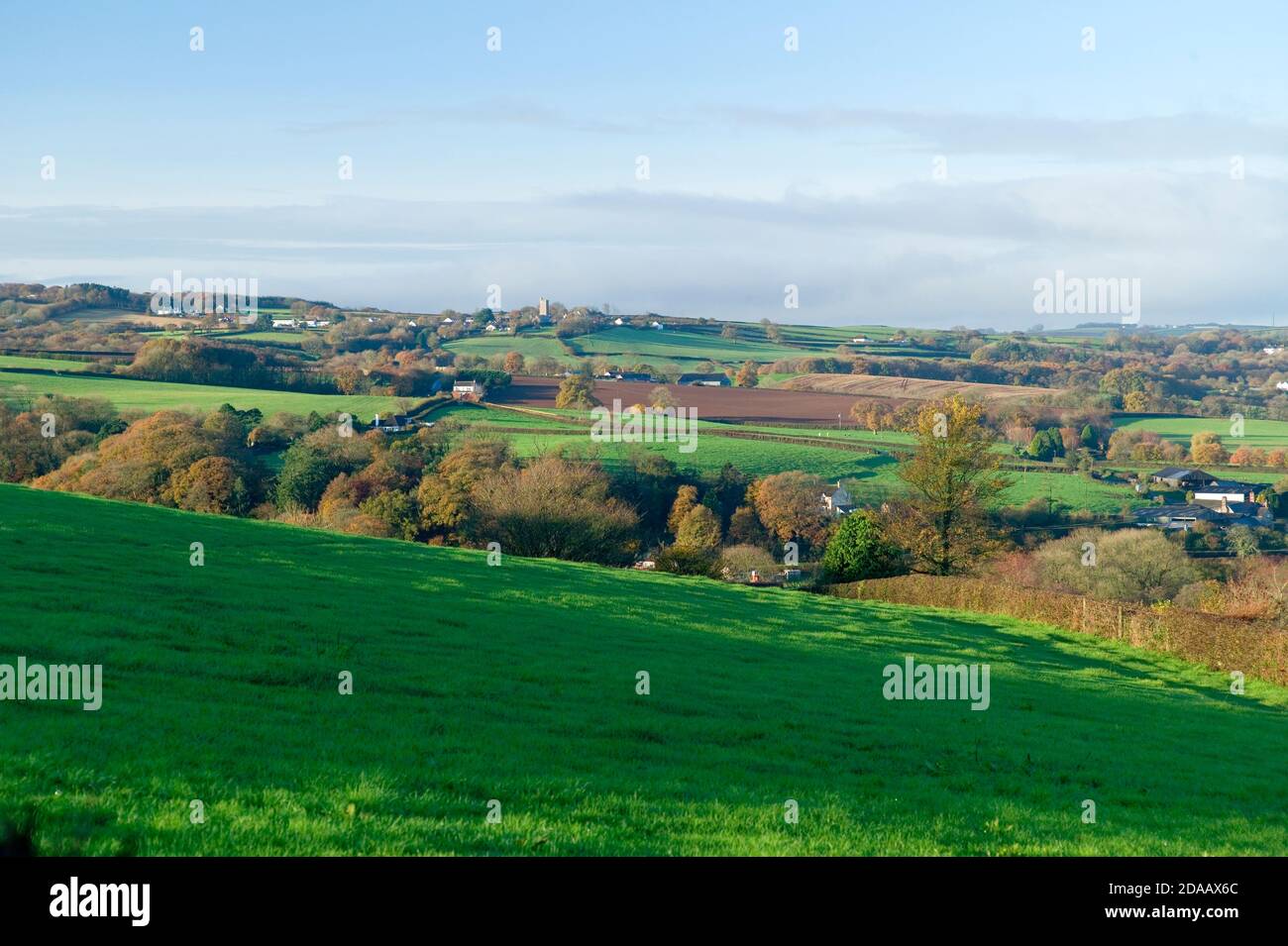 Paesaggio nord del Devon vicino a Umberleigh, Regno Unito Foto Stock