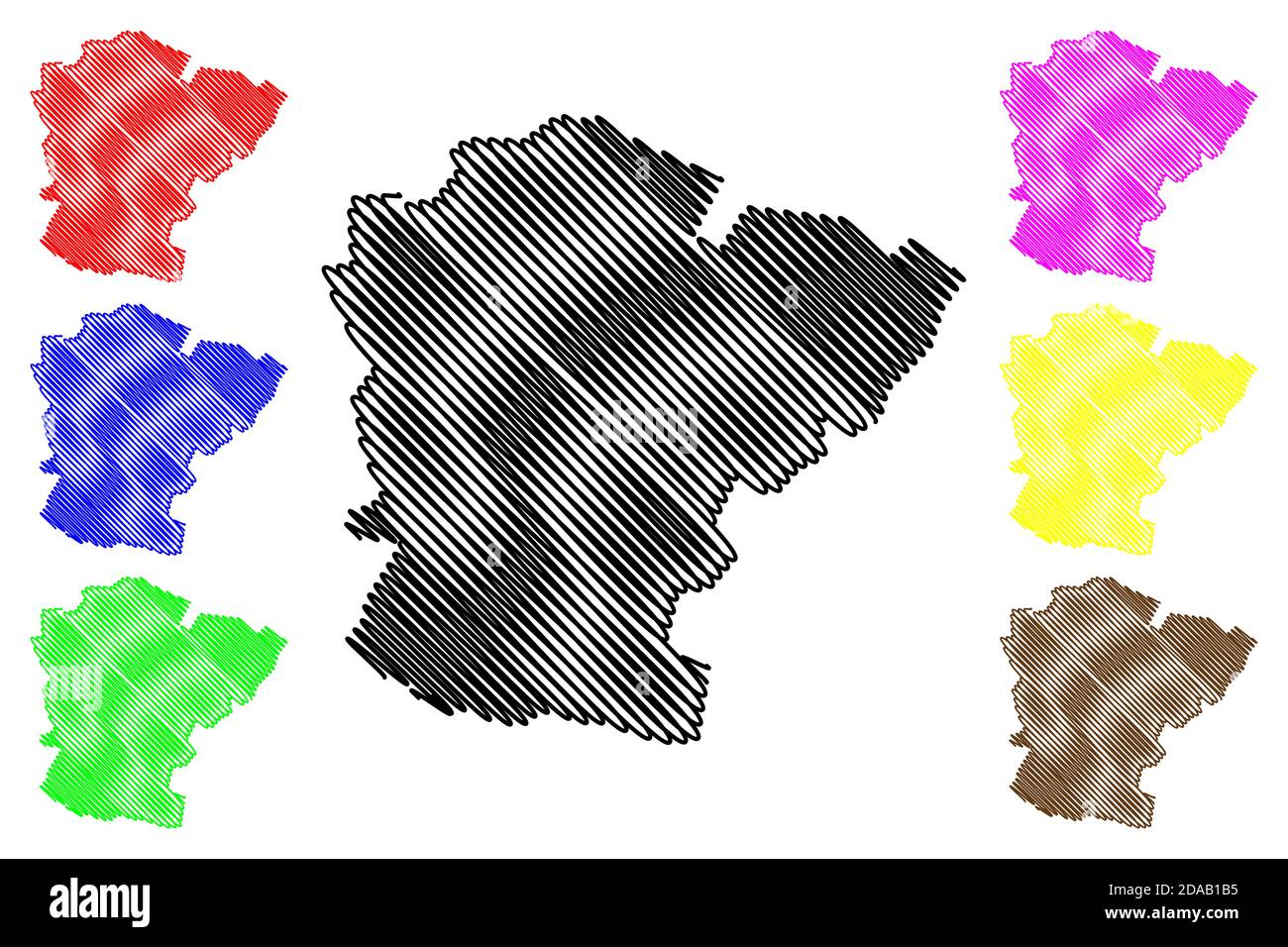 Enugu City (Repubblica federale di Nigeria, Enugu state) mappa vettoriale illustrazione, scrimble sketch Città di Enugwu mappa Illustrazione Vettoriale